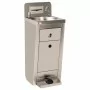 L2G - Lave-mains autonome inox commande par pédale doseur savon + boite a papier + 2 jerricans 10 L