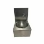 L2G - Lave-mains inox 304 cuve ronde dosseret amovible avec cdc mitigeur ec/ef bonde et siphon