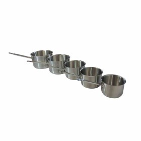 L2G - Serie de 5 casseroles inox Ø 160-180-200-240-260mm pour induction