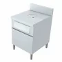 L2G - Meuble poubelle dessus avec tvo +dosseret 150x50mm poubelle inox sur tiroir coulissant