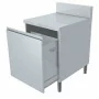 L2G - Meuble poubelle dessus inox + dosseret inox sur tiroir coulissant 600x800x850 mm