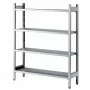 L2G - Casier à batterie inox 304 sur verins 4 étagères pleines renforcées 1500x400x2000 mm