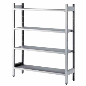 L2G - Casier à batterie inox 304 sur verins 4 étagères pleines renforcées 1700x400x2000 mm