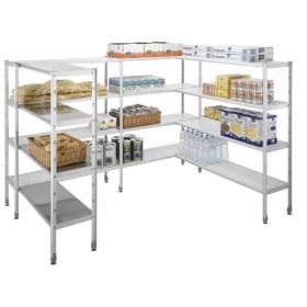 L2G - Rayonnage alu charge lourde 5 niveaux clayettes en polypropylène 1993x480x2055 mm