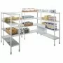 L2G - Rayonnage alu charge lourde 5 niveaux clayettes en polypropylène 1993x630x2055 mm