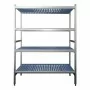 L2G - Rayonnage aluminium eco 4 niveaux clayettes polypropylène 1062x565x1700 mm