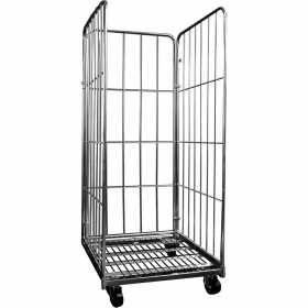 L2G - Rollcontainer avec base métallique 3 ridelles zinguées démontables