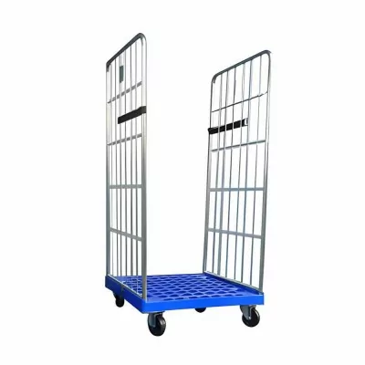 L2G - Rollcontainer avec socle plastique 2 ridelles zinguées démontables