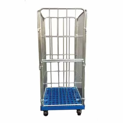 L2G - Rollcontainer avec socle plastique 3 ridelles zinguées démontables