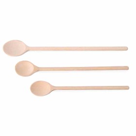 L2G - Paquet de 3 pièces cuillères en bois L. 300 L. 350 L. 400mm