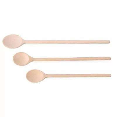 L2G - Paquet de 3 pièces cuillères en bois L. 300 L. 350 L. 400mm