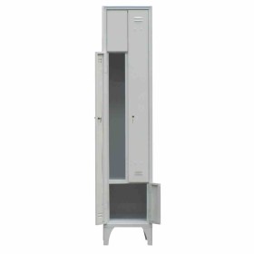 L2G - Armoire vestiaire gain de place type L 1 colonne de 2 cases L. 400 mm gris