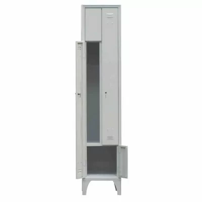 L2G - Armoire vestiaire gain de place type L 1 colonne de 2 cases L. 400 mm gris