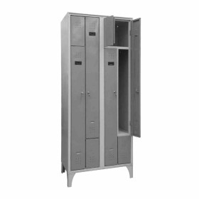 L2G - Armoire vestiaire gain de place type L 2 colonnes de 2 cases L. 400 mm gris