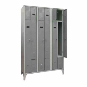 L2G - Armoire vestiaire gain de place type L 3 colonnes de 2 cases L. 400 mm gris