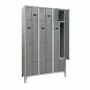 L2G - Armoire vestiaire gain de place type L 3 colonnes de 2 cases L. 400 mm gris