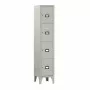 L2G - Armoire vestiaire multicases 1 colonne 4 cases sur pieds fermeture a clé couleur gris