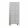 L2G - Armoire vestiaire multicases 2 colonnes 8 cases sur pieds fermeture a clé couleur gris