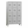 L2G - Armoire vestiaire multicases 3 colonnes 12 cases sur pieds fermeture a clé couleur gris
