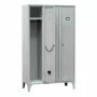 L2G - Vestiaire industrie propre acier sur pieds 3 cases couleur grise