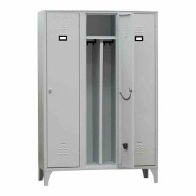 L2G - Vestiaire industrie salissante acier sur pieds 3 cases couleur grise