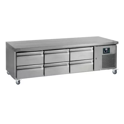 L2G - Soubassement réfrigéré 3 x 2 tiroirs, 255 L