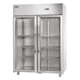 SOFRACOLD - Armoire vitrée GN 2/1 inox positive - 1209 L