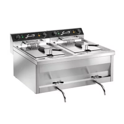 SOFRACA - Friteuse électrique à poser - 400 V - Super puissante - 2 x 12 Litres