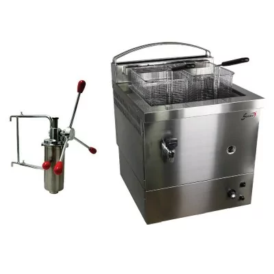SOFRACA - Friteuse foraine gaz 10 L + doseur à chichis - Gaz Butane / Propane