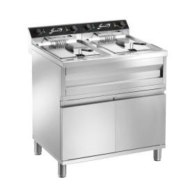 SOFRACA - Friteuse électrique sur coffre - Super puissante - 2 x 12 Litres - 400 V