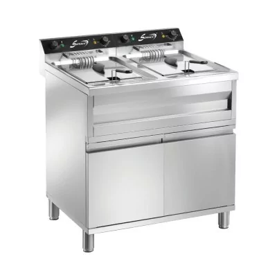 SOFRACA - Friteuse électrique sur coffre - Super puissante - 2 x 12 Litres - 400 V