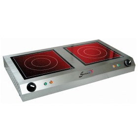 SOFRACA - Réchaud vitrocéramique - 2 feux - 2x 300 x 300 mm - Avec détecteur de présence - 230 V