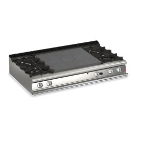 BARON - Plaque de cuisson - Top 4 feux vifs gaz + Plaque coup de feu - Gamme QUEEN 700