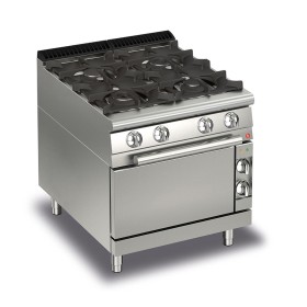 BARON - Fourneau - 4 feux vifs gaz sur four gaz - Gamme QUEEN 700