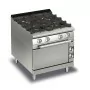 BARON - Fourneau - 4 feux vifs gaz sur four gaz - Gamme QUEEN 700