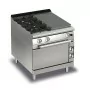 BARON - Fourneau - 2 feux vifs gaz + 1/2 plaque coup de feu sur four gaz - Gamme QUEEN 700