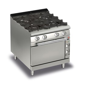 BARON - Fourneau - 4 feux vifs gaz sur four électrique - Gamme QUEEN 700