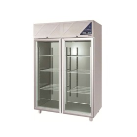DALMEC - Armoire réfrigérée négative -18/-22°C - 2 portes vitrées - 1200 L - Avec groupe logé
