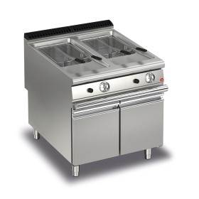 BARON - Friteuse gaz monobloc - 15 + 15 litres - Gamme QUEEN 900