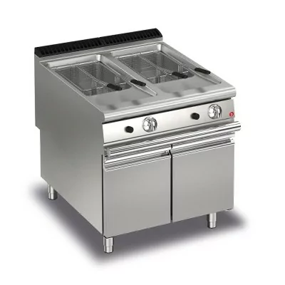 BARON - Friteuse gaz monobloc - 15 + 15 litres - Gamme QUEEN 900