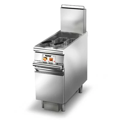 BARON - Friteuse gaz monobloc - Filtrage huile - 23 L - EVO - Largeur 400 mm - Gamme QUEEN 900