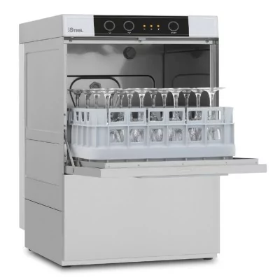 COLGED - Lave-verres avec pompe de vidange sans adoucisseur - 8 litres - STEELTECH V1 - Panier 390 x 390 mm