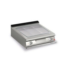 BARON - Plancha électrique - Plaque chrome dur - Rainurée - Largeur 800 mm - Gamme QUEEN 900