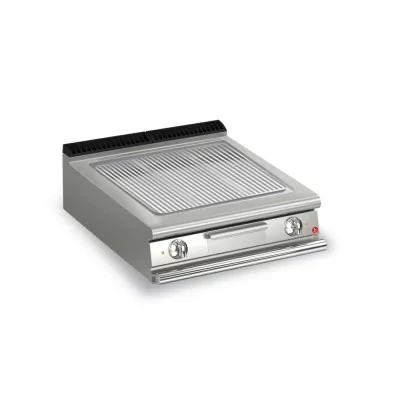 BARON - Plancha électrique - Plaque chrome dur - Rainurée - Largeur 800 mm - Gamme QUEEN 900