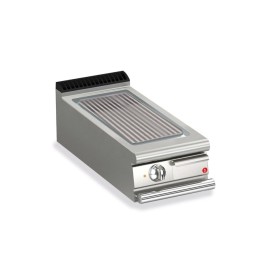 BARON - Plancha électrique - Plaque chrome dur rainurée - Largeur 400 mm - Gamme QUEEN 900