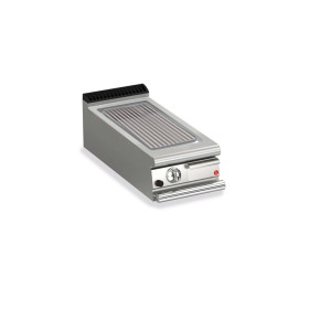 BARON - Plancha gaz - Plaque chrome dur rainurée - Largeur 400 mm - Gamme QUEEN 900