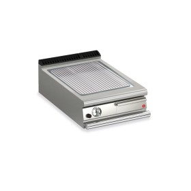 BARON - Plancha gaz - Plaque chrome dur rainurée - Largeur 600 mm - Gamme QUEEN 900