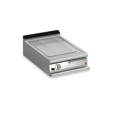 BARON - Plancha gaz - Plaque chrome dur rainurée - Largeur 600 mm - Gamme QUEEN 900