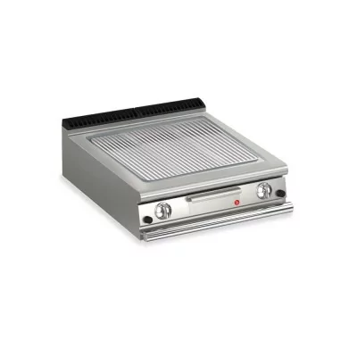 BARON - Plancha gaz - Plaque chrome dur rainurée - Largeur 800 mm - Gamme QUEEN 900