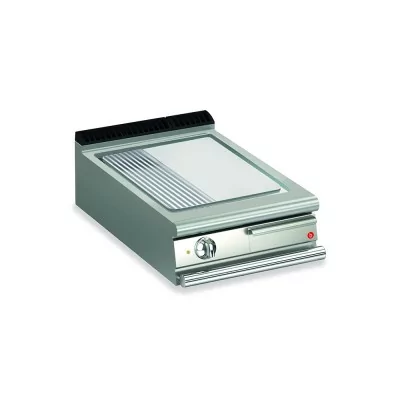 BARON - Top plancha électrique - Plaque 1/3 rainurée 27,5 dm² - Chrome dur - Larg. 600 mm - 505 x 490